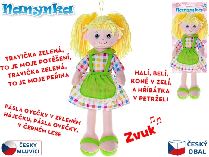Talking and Singing Cloth Doll Nanynka 50 cm