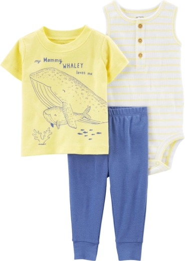 Carter's 3-delige set voor meisjes Pink Whale – legging en 2× rompertje
