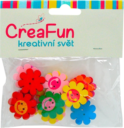 Boutons en bois motif fleur – lot de 20 pièces, diamètre 2,1 cm