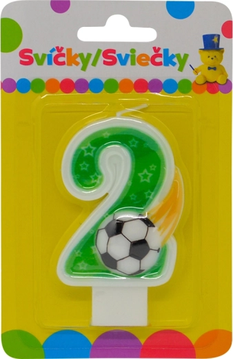 Verjaardagskaars maan met cijfer 2