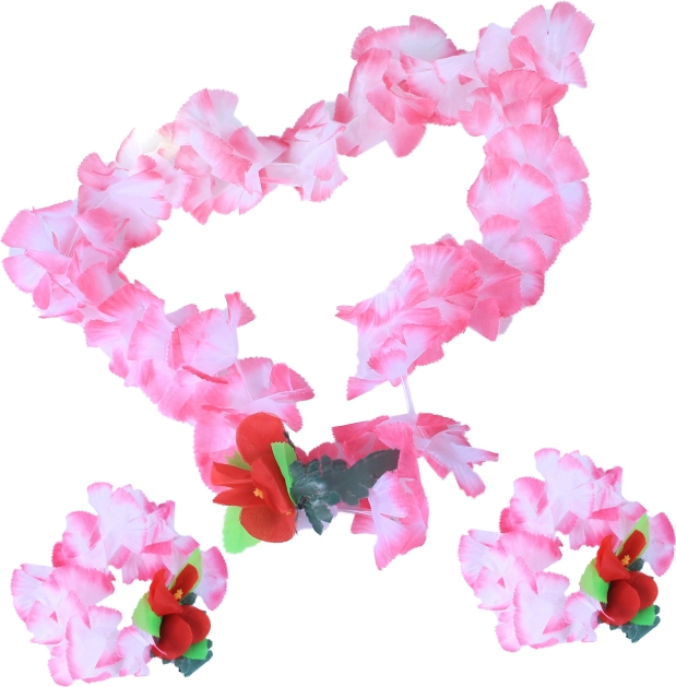 Pink Hawaiian Set – Necklace and Bracelets