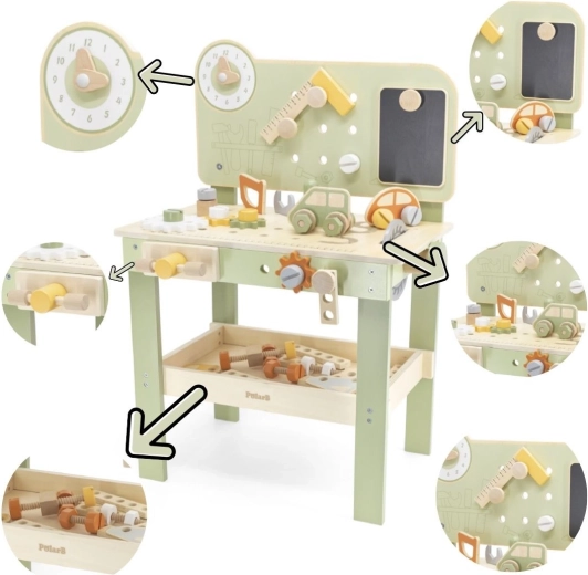 Viga PolarB hölzerliche Kinderwerkbank mit Werkzeug