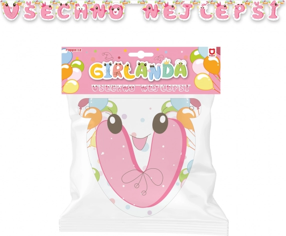 Papieren slinger ‘Van harte gefeliciteerd’ – roze