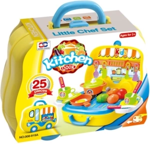 Ensemble de cuisine dans une valise pour enfants en forme de voiture