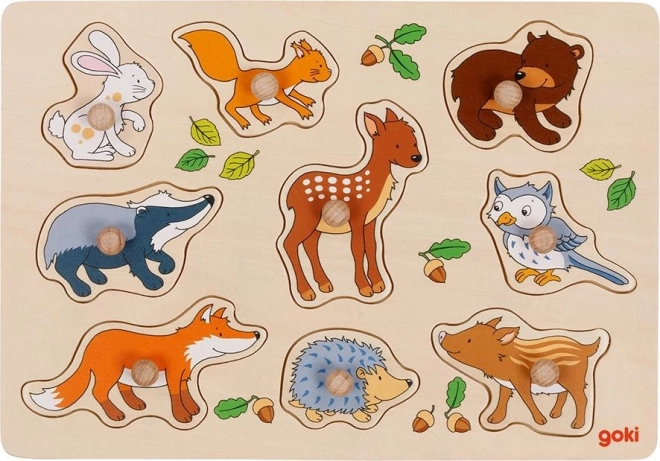 Wooden Peg Puzzle Forest Animals