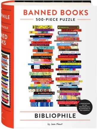 Puzzle Galison Livres interdits pour bibliophiles par Jane Mount, 500 pièces