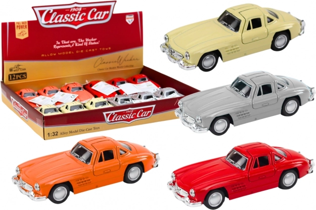 Voiture métallique classique 1:32 avec portes ouvrantes et moteur à friction