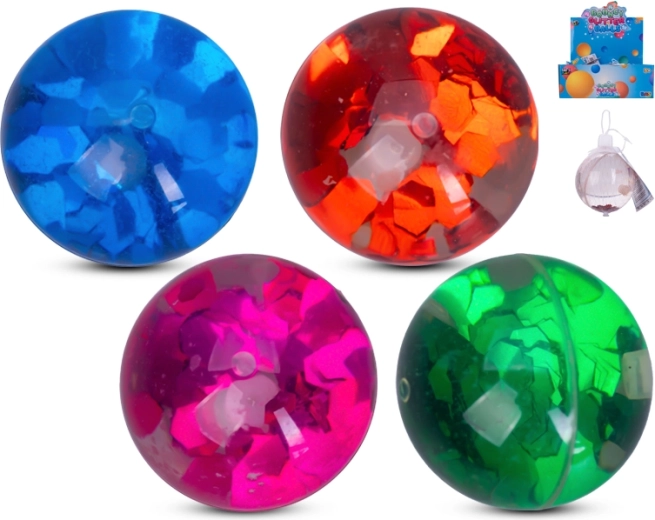 Balle rebondissante pailletée 6 cm – lot de 12