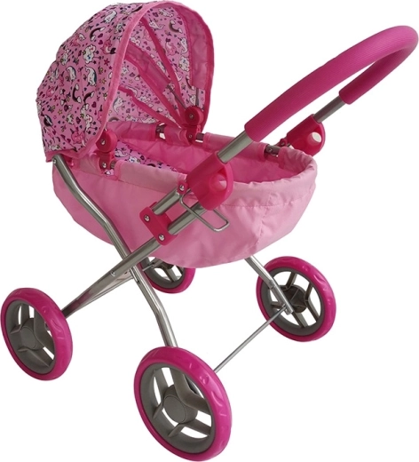 Children's deep doll pram – pink with unicorns
