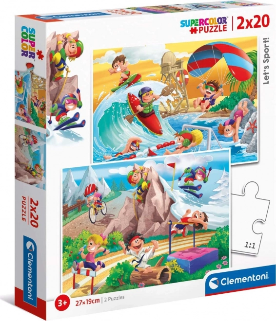 Clementoni Puzzle Let's Play Sports 2x20 Pieces