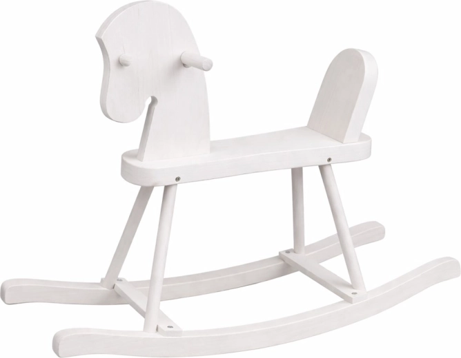 Cheval à bascule en bois pour enfants BABY MIX – blanc
