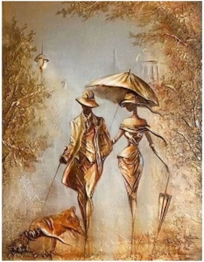 Diamond painting – koppel op wandeling 30 × 40 cm