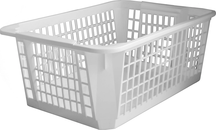Plastic Stackable Basket 36 × 26 × 14 cm, White
