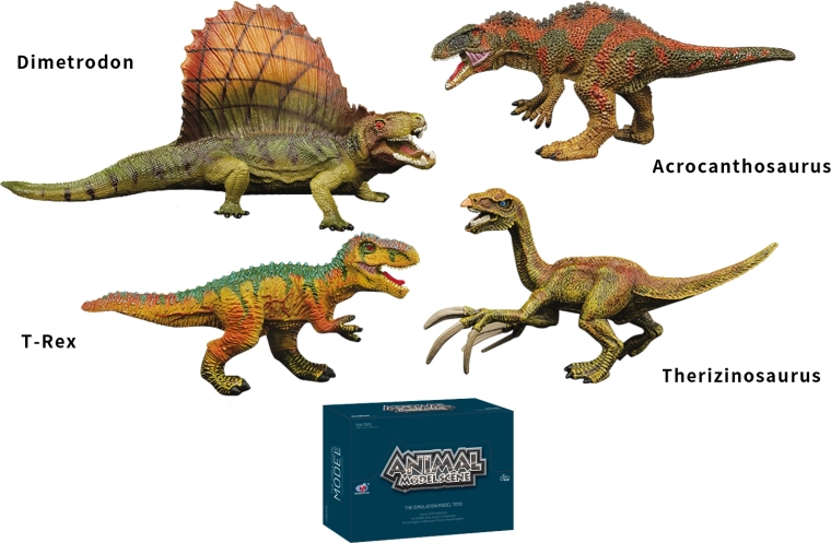 Dinosaurussenwereld – set dinosaurussenfiguren (4 soorten)