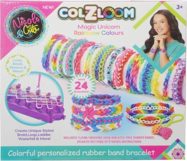 Colorful Loom Band Set with Bracelet Weaving Loom