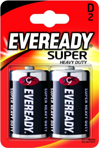 Batterien D R20 1,5 V Zinkchlorid, 2 Stk. – ENERGIZER Eveready Super Heavy Duty