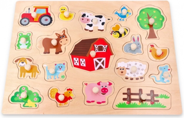 Grote houten inlegpuzzel boerderij