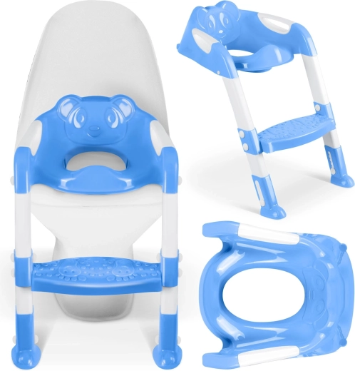 Kinder-toiletverhoger met platform en handgrepen RICOKIDS koala – blauw
