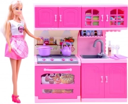 ANLILY Doll with Pink Kitchen and Accessories