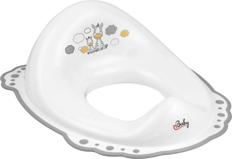 Réducteur de WC antidérapant MALTEX Zèbre blanc/gris