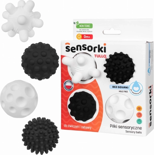Ballons sensoriels noir et blanc, lot de 4 pièces