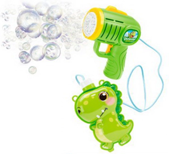 Pistolet à bulles avec réservoir externe Dinosaure 280 ml