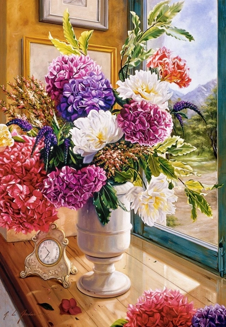 Puzzle 1000 pièces – nature morte aux hortensias CASTORLAND