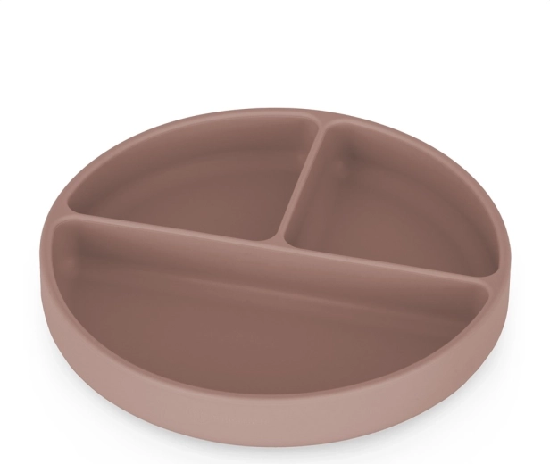 Assiette compartimentée en silicone avec ventouse PETITE&MARS Take&Match Velvet Latte 6m+