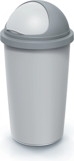 60 L Trash Can, Ash Gray with Light Gray Lid