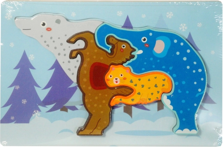 Puzzle en bois avec des animaux – forme d’éléphant