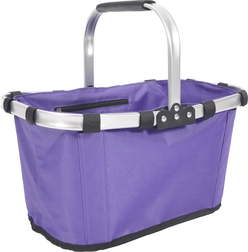 Folding shopping basket, oval 43 × 28 × 23 cm – purple