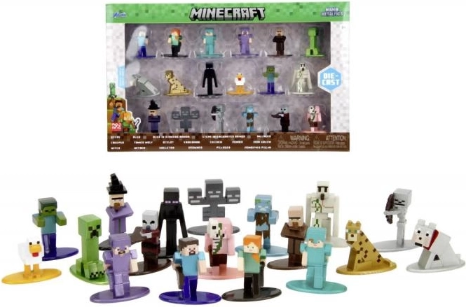 Ensemble de figurines nano en métal MINECRAFT – 18 pcs, vague 12