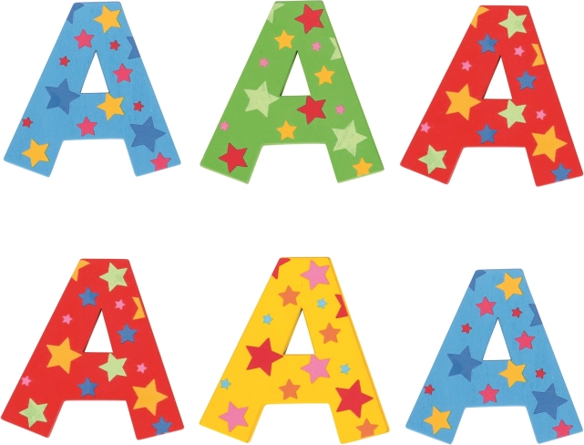 Bigjigs Toys houten letter A met sterretjes