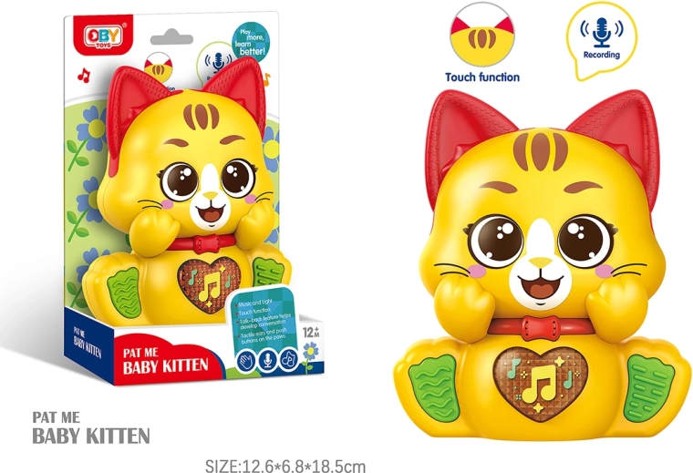 Sprechende Katze mit Licht- und Soundeffekten 12 cm