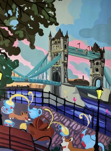 Diamantschilderen Tower Bridge 30 × 40 cm
