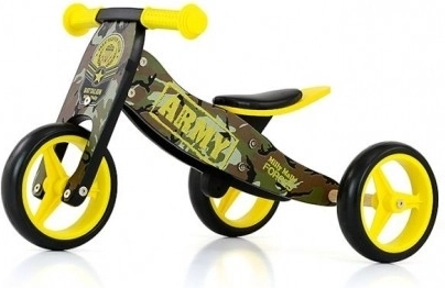 Children's multifunctional 2-in-1 balance bike MILLY MALLY Jake Army