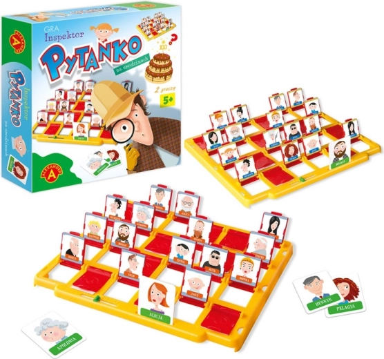 Family game with an inspector at a birthday party