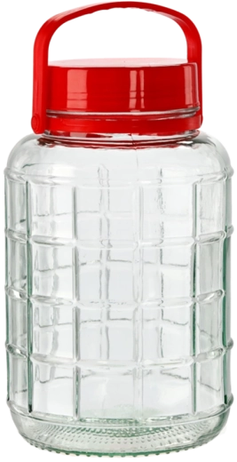 Bocal en verre 2 l avec couvercle en plastique