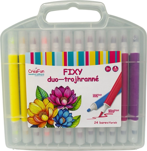 CreaFun Duo Triangular Markers, 24 colors