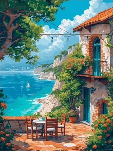 Diamond Painting – Cliff View 30 × 40 cm