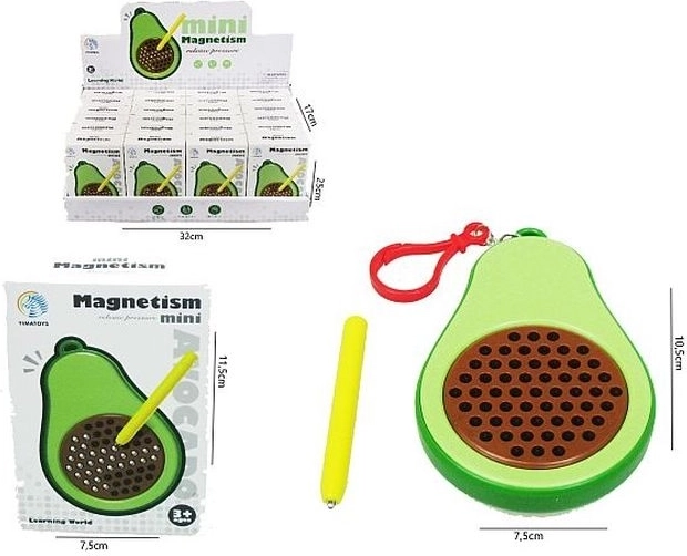 Magnetic drawing tablet shaped like an avocado