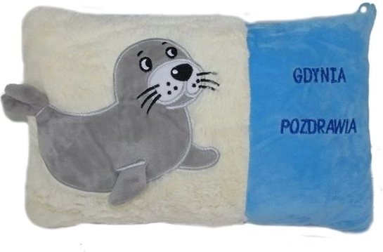 Coussin en peluche phoque « Salutations de Gdynia »