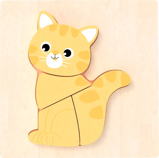 Babu puzzle en bois fait main chat