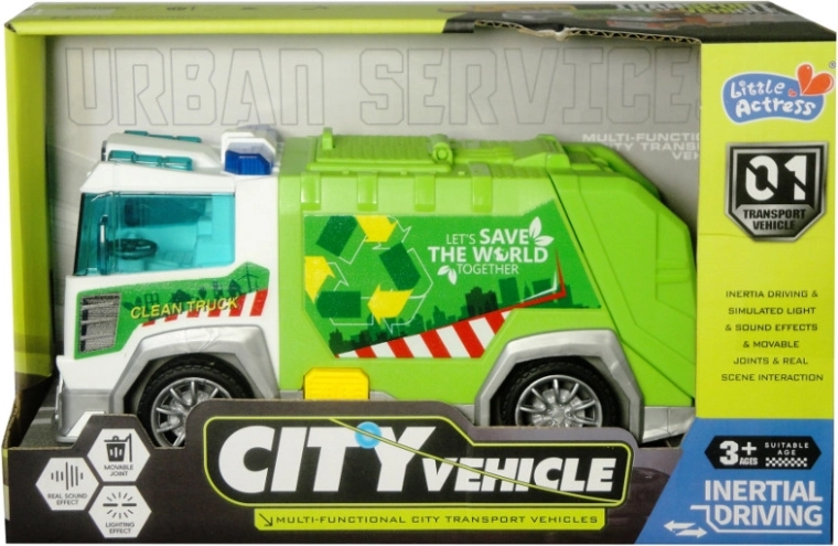 City Garbage Truck with Light and Sound