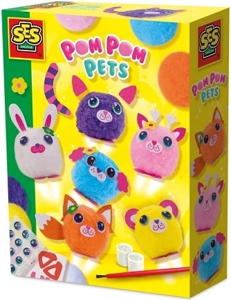SES Creative animaux en pompons – kit créatif