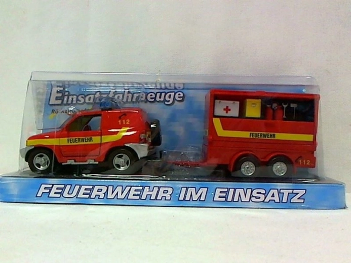 Camion de pompiers avec remorque 13 cm