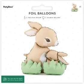 Standing foil balloon Rabbits mix 51 × 60 cm