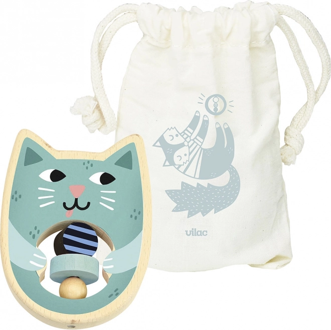 Wooden Cat Rattle VILAC