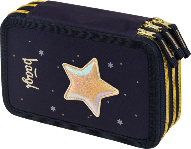 BAAGL Unicorn Gold Three-Tier School Pencil Case