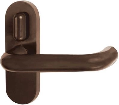 Interieur deurgreep met hendel, bruin, kunststof
